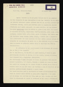Lettera di Giovanni Battista Pirelli al colonnello Polli