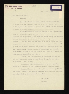 Lettera di Giovanni Battista Pirelli a Francesco Piazza
