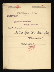 Lawsuits and litigation with Dellachà Ambrogio, Moncalieri 1889-1890