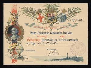 Partecipazione al 1° Congresso Geografico Italiano di Genova