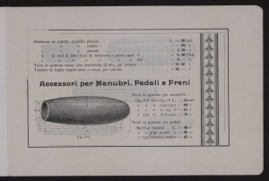 Prezzo corrente dei pneumatici modello 1898 ed accessori diversi per velocipedi