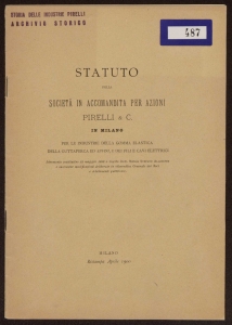 Statuto della Società in accomandita per azioni Pirelli & C. in Milano