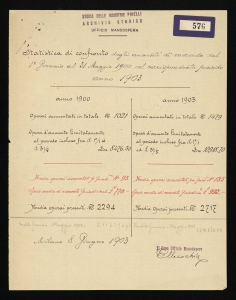 Rilevazioni statistiche e contabili al 31 maggio 1903