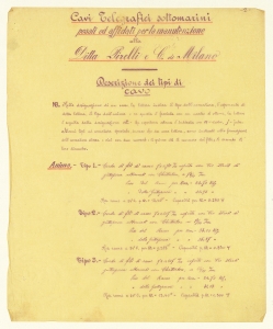 Cavi sottomarini/Convenzione Min. Poste & T./Convenzione Min. Marina/Canoni