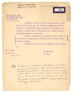 Copia del Decreto Ministeriale n. 11099 del 22 luglio 1910