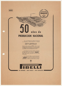 Rassegna stampa del cinquantenario dello stabilimento Pirelli di Villanueva y Geltr&uacute;