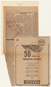 Rassegna stampa del cinquantenario dello stabilimento Pirelli di Villanueva y Geltr&uacute;