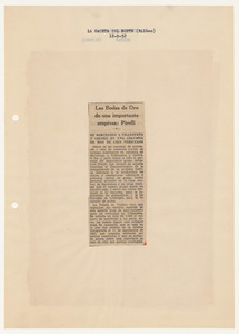 Rassegna stampa del cinquantenario dello stabilimento Pirelli di Villanueva y Geltr&uacute;