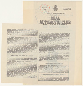 Rassegna stampa del cinquantenario dello stabilimento Pirelli di Villanueva y Geltr&uacute;