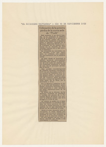 Rassegna stampa del cinquantenario dello stabilimento Pirelli di Villanueva y Geltr&uacute;