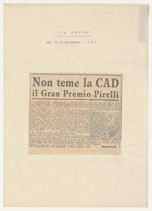 Programma, pubblicazione celebrativa e rassegna stampa della Gara finale per il VI Gran premio ciclistico internazionale Pirelli per dilettanti del 1954