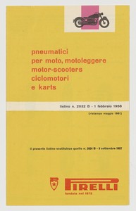 Listino n. 2032 B - pneumatici per moto, moto leggere, motor-scooters, ciclomotori e karts