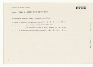 Fogli, lastre, liste e articoli tecnici derivati