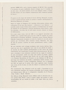 Pubblicazioni e stampa commemorative, consegna medaglia Faraday, cariche ing. Emanueli