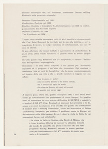 Pubblicazioni e stampa commemorative, consegna medaglia Faraday, cariche ing. Emanueli