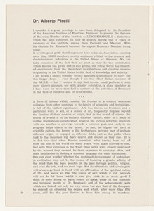 Pubblicazioni e stampa commemorative, consegna medaglia Faraday, cariche ing. Emanueli