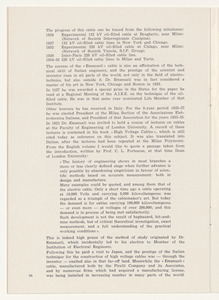 Pubblicazioni e stampa commemorative, consegna medaglia Faraday, cariche ing. Emanueli