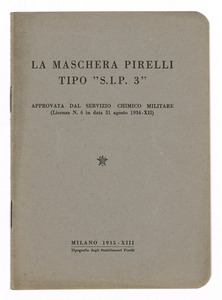 &#34;1934/ n 5 opuscoli sulle maschere Pirelli&#34;