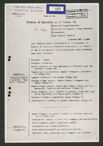 Ordine di servizio del 29 dicembre 1911