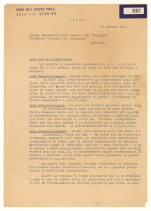 Lettera di Giovanni Battista Pirelli alla Direzione Generale dei Telegrafi di Roma