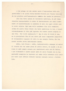 Parole pronunciate dall'Onorev. Senatore Ing. Pirelli sulla bara di Francesco Piazza. - 26 Febbraio 1913