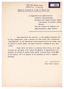 Ordine di servizio n. 49 del 14 luglio 1913