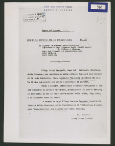 Ordine di servizio del 26 novembre 1913 N° 78