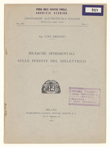Ricerche sperimentali sulle perdite del dielettrico