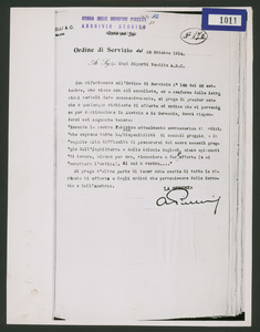 Ordine di servizio del 26 ottobre 1914