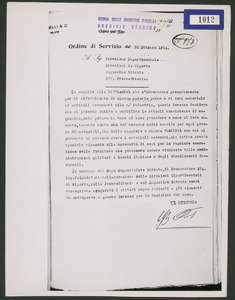 Ordine di servizio del 30 ottobre 1914