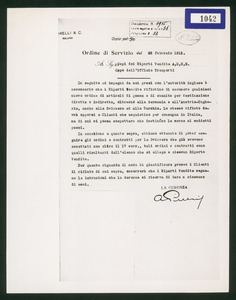 Ordine di servizio del 25 febbraio 1915