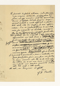 Lettera di Giovanni Battista Pirelli al Presidente del Consiglio Antonio Salandra