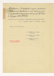 Estratto del Decreto ministeriale n. 13 del 16 ottobre 1915 e notifiche relative