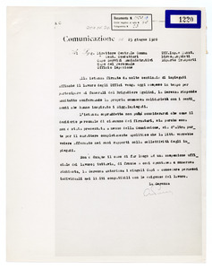 Comunicazione del 25 giugno 1920