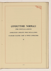 Conduttori Elettrici Isolati/Conducteurs Electriques Isol&eacute;s/Insulated electric Conductors