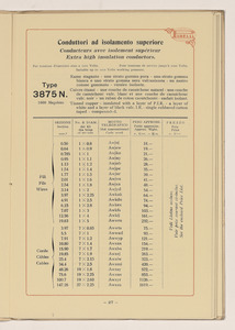 Conduttori Elettrici Isolati/Conducteurs Electriques Isol&eacute;s/Insulated electric Conductors