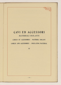 Conduttori Elettrici Isolati/Conducteurs Electriques Isol&eacute;s/Insulated electric Conductors