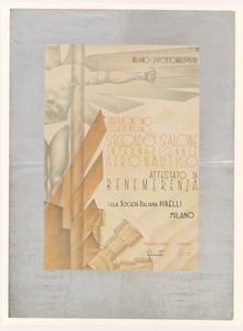 Attestato di benemerenza per la partecipazione al Secondo Salone Internazionale Aeronautico della Fiera di Milano del 1937