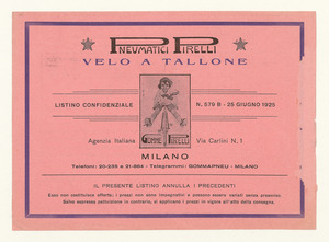 "Pneumatici Pirelli velo a tallone"