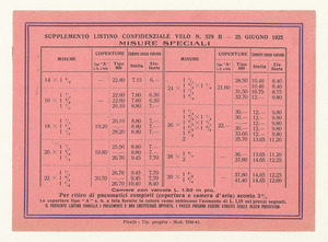 Pneumatici Pirelli velo/Misure speciali