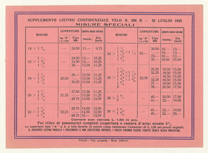 Pneumatici Pirelli velo/Misure speciali