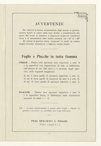 Listino foglie - placche e articoli tecnici in gomma