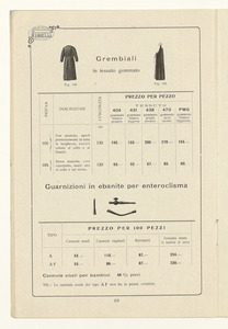 Listino articoli di gomma sanitari e di merceria