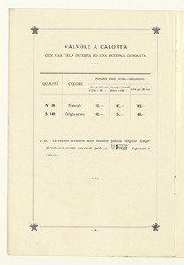 Listino articoli di gomma per pompe irroratrici