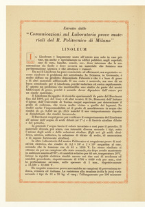 Estratto dalle comunicazioni sul laboratorio prove materiali del R. Politecnico di Milano/Triennio 1920 - 1922