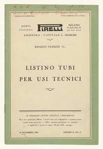 Listino tubi per usi tecnici