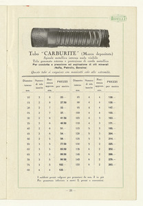 Listino tubi per usi tecnici
