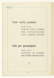 Listino tubi per usi tecnici