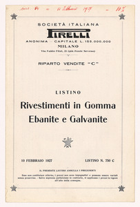 Listino rivestimenti in Gomma Ebanite e Galvanite