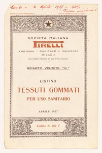 Listino tessuti gommati per uso sanitario